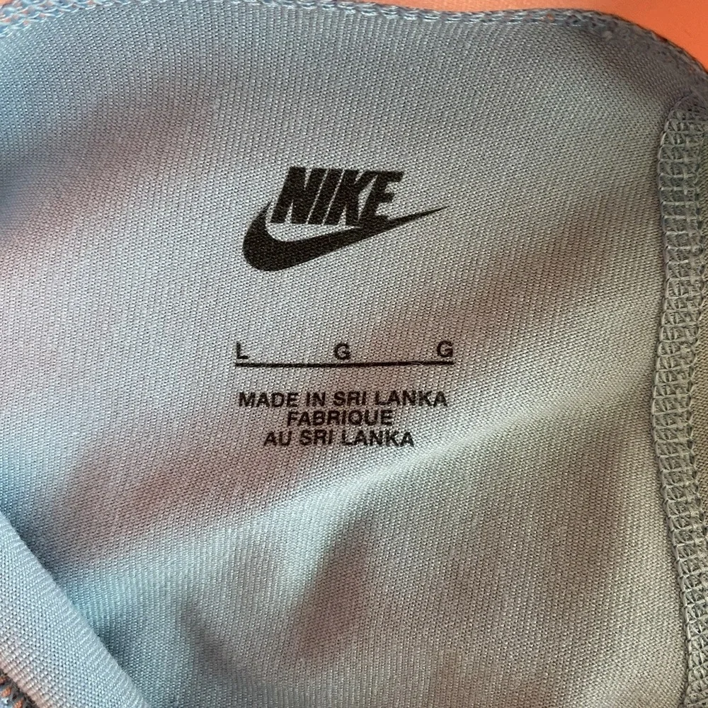 NWT Girls Large Nike Air Blue Teal Leggings Skinny Tight Athletic Orange Sporty - Picture 8 of 9